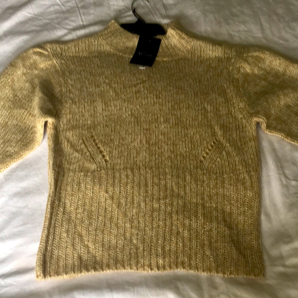 Women’s FEMME BY DESIGN Woven Sweater Tan/White L